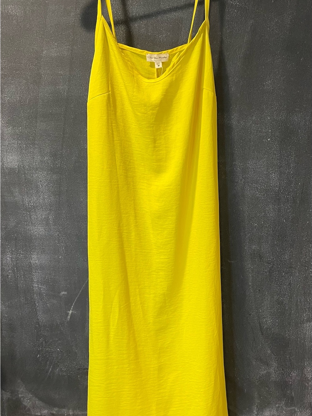 NWT See You Monday Yellow Maxi Slip Dress Medium Side Slits Summer Vacation - Picture 2 of 10
